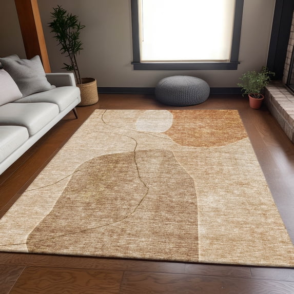 Addison Rugs Mayfield Washable Transitional Abstract Paprika Rectangle Rug, 8' x 10'