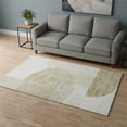 thumbnail image 1 of HomeRoots 655814 5 x 8 ft. Brown & Ivory Geometric Transitional Washable Machine Made Rectangle Area Rug with UV Protection, 1 of 9
