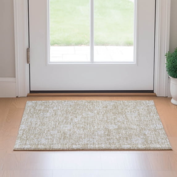 Addison Rugs Mayfield Washable Transitional Floral Beige Rectangle Rug, 1'8" x 2'6"