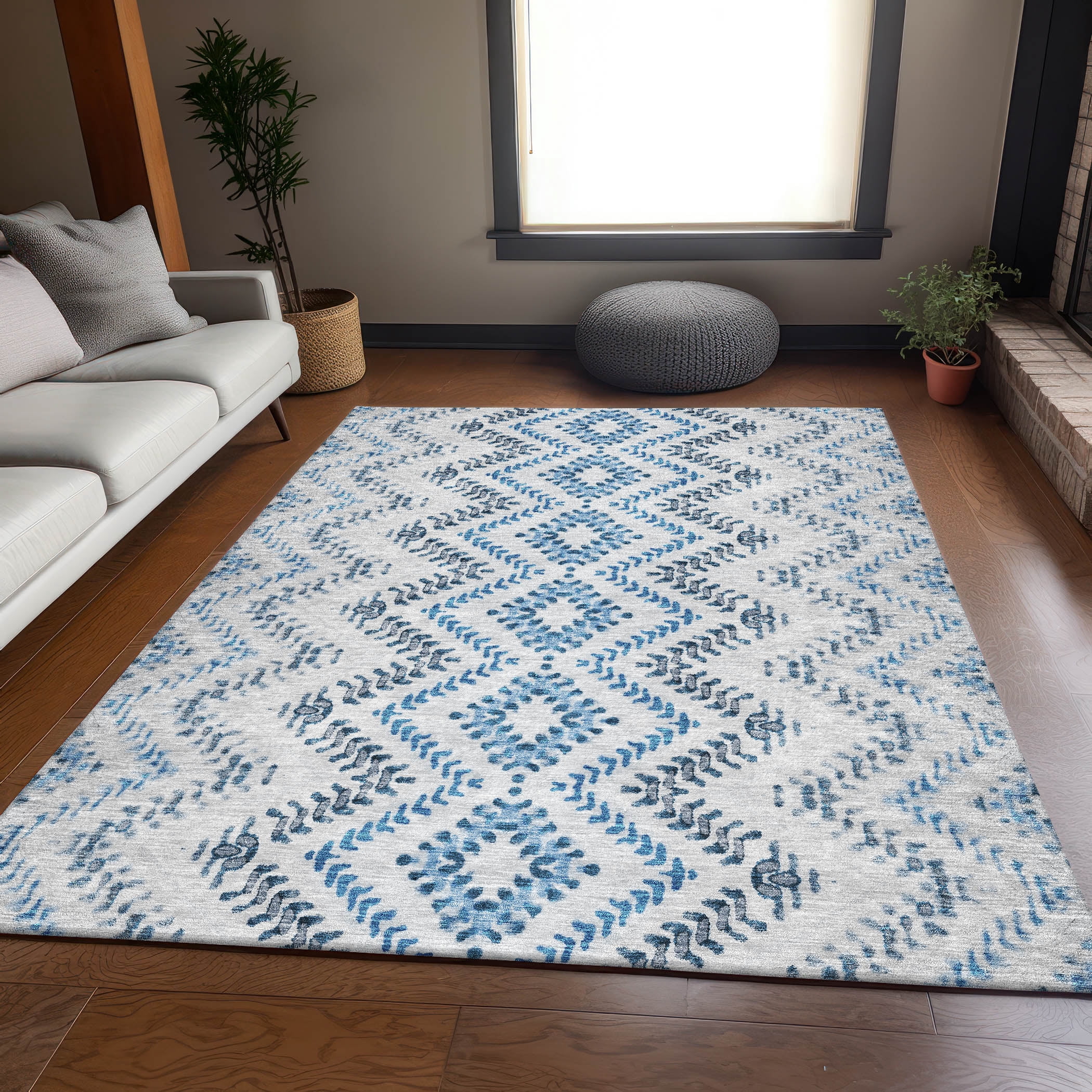 Simple Blue Rug Addison Rugs Mayfield Washable Transitional Geometric Blue Rectangle ...