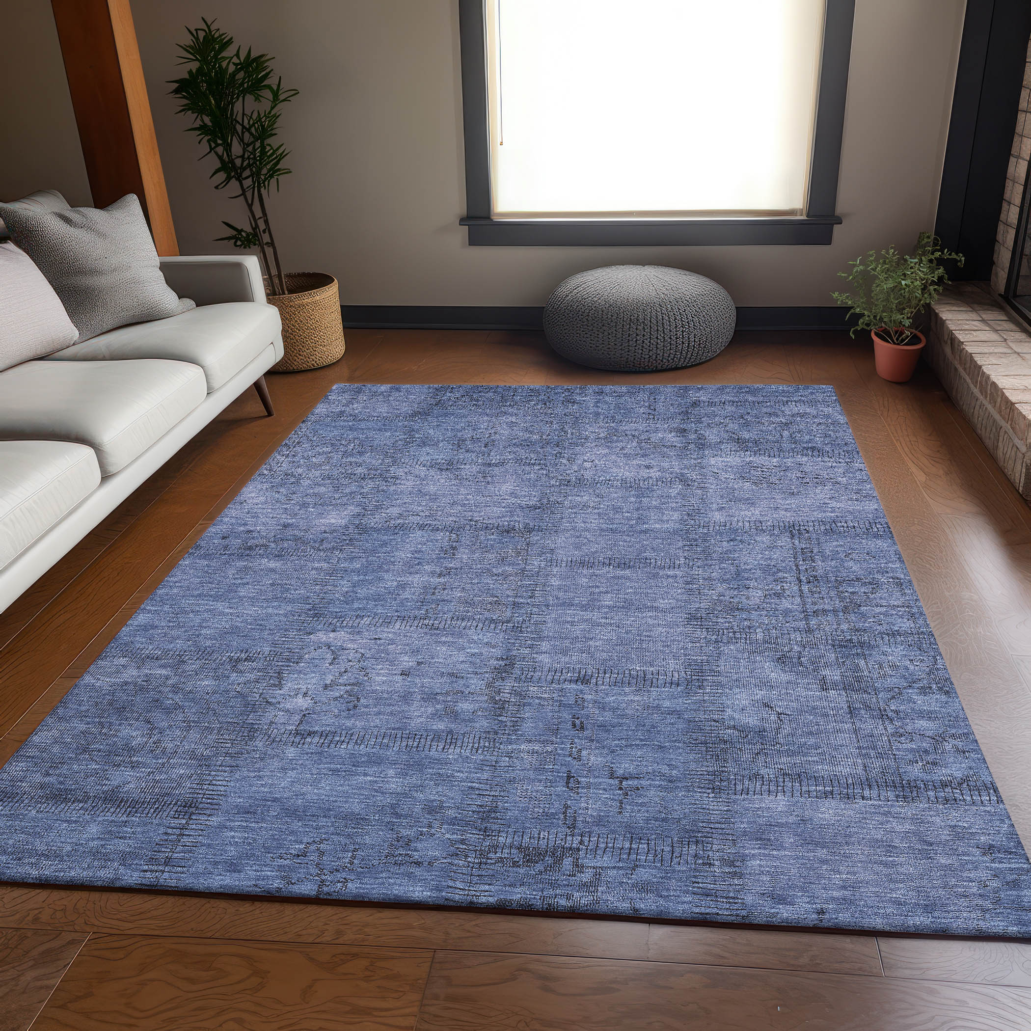 Simple Blue Rug Addison Rugs Mayfield Washable Transitional Patchwork Blue Rectangle ...