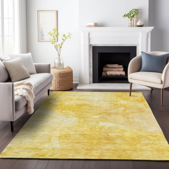 Addison Rugs Mayfield Washable Transitional Modern Gold Rectangle Rug, 8' x 10'