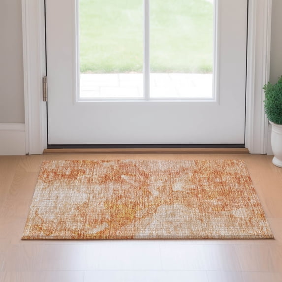 Addison Rugs Mayfield Washable Transitional Modern Salmon Rectangle Rug, 1'8" x 2'6"