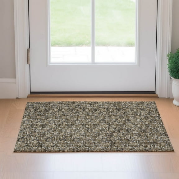 Addison Rugs Mayfield Washable Transitional Floral Brown Rectangle Rug, 1'8" x 2'6"