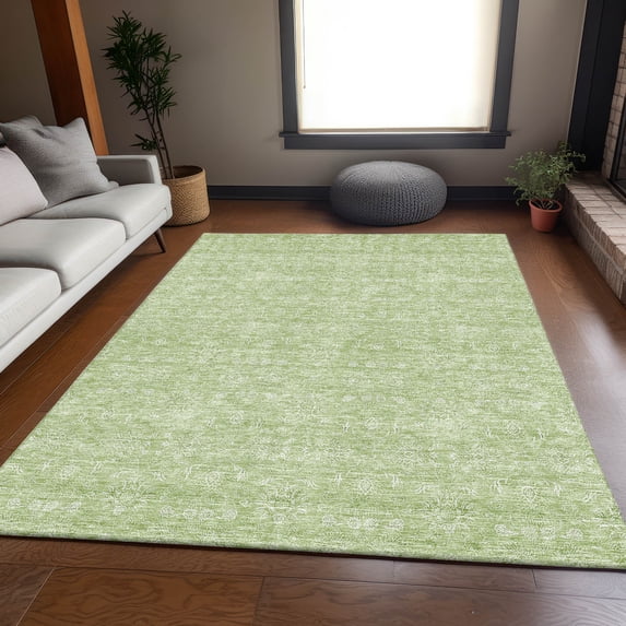 Addison Rugs Mayfield Washable Transitional Floral Aloe Rectangle Rug, 9' x 12'