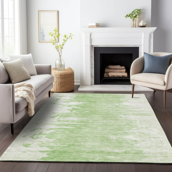 Addison Rugs Mayfield Washable Transitional Modern Aloe Rectangle Rug, 10' x 14'