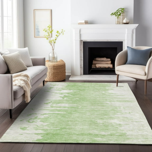 Addison Rugs Mayfield Washable Transitional Modern Aloe Rectangle Rug, 10' x 14'