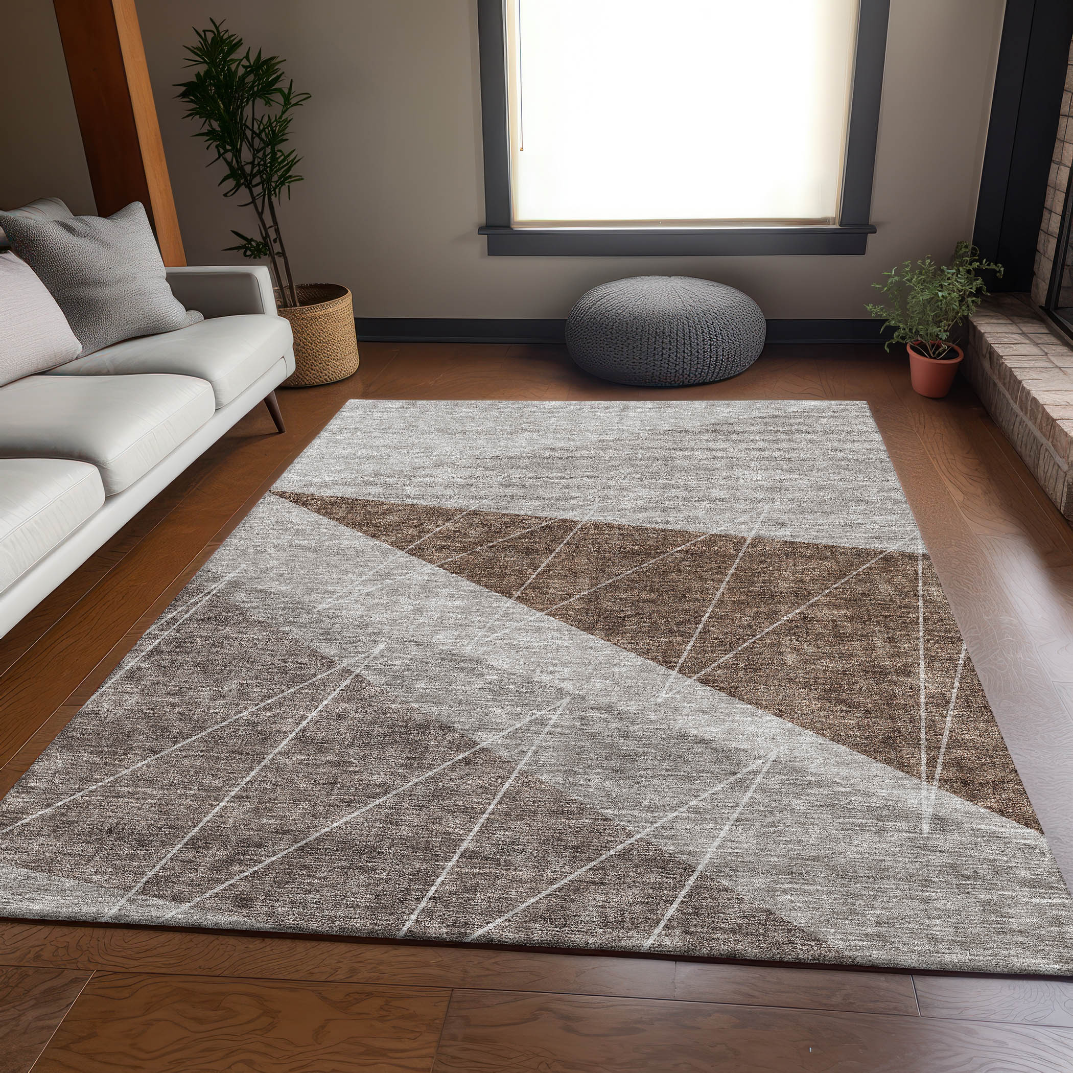 Gray 14x10 Rug Addison Rugs Mayfield Washable Transitional Modern Gray Rectangle Rug ...