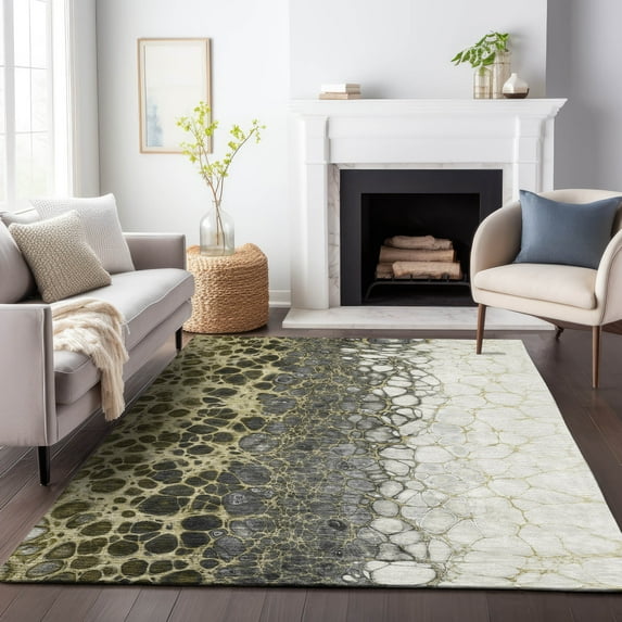 Addison Rugs Mayfield Washable Transitional Abstract Beige Rectangle Rug, 2'6" x 3'10"
