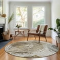 thumbnail image 1 of Addison Rugs Mayfield Washable Transitional Woodgrain Taupe Round Rug, 8' x 8', 1 of 5