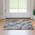 thumbnail image 1 of Addison Rugs Mayfield Washable Transitional Waves Gray Rectangle Rug, 1'8" x 2'6", 1 of 5