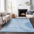 thumbnail image 1 of Addison Rugs Mayfield Washable Transitional Striped Blue Rectangle Rug, 3' x 5', 1 of 6