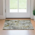 thumbnail image 1 of Addison Rugs Mayfield Washable Transitional Floral Taupe Rectangle Rug, 1'8" x 2'6", 1 of 5