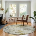thumbnail image 1 of Addison Rugs Mayfield Washable Transitional Floral Taupe Round Rug, 8' x 8', 1 of 5