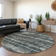 thumbnail image 1 of Addison Rugs Mayfield Washable Transitional Broken Stripes Shadow Round Rug, 8' x 8', 1 of 5