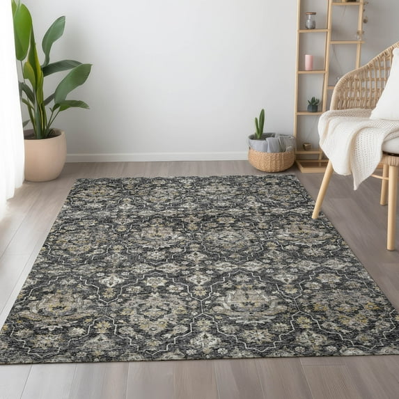 Addison Rugs Mayfield Washable Traditional Ornate Shadow Rectangle Rug, 2'6" x 3'10"