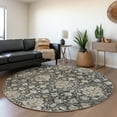 thumbnail image 1 of Addison Rugs Mayfield Washable Traditional Ornate Shadow Round Rug, 8' x 8', 1 of 5