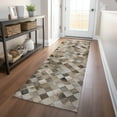 thumbnail image 1 of Addison Rugs Mayfield Washable Cowhide Small Boxes Gray Runner Rug, 2'3" x 7'6", 1 of 5