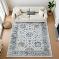 thumbnail image 1 of Addison Rugs Mayfield Premium Machine Washable Traditional Border Blue Rectangle Rug, 8' x 10', 1 of 7