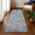 thumbnail image 1 of Addison Rugs Mayfield Premium Machine Washable Traditional Border Blue Runner Rug, 2'3" x 7'6", 1 of 6