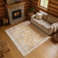 thumbnail image 1 of Addison Rugs Mayfield Premium Machine Washable Traditional Border Gold Rectangle Rug, 3' x 5', 1 of 7