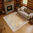 thumbnail image 1 of Addison Rugs Mayfield Premium Machine Washable Traditional Border Gold Rectangle Rug, 8' x 10', 1 of 7