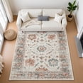 thumbnail image 1 of Addison Rugs Mayfield Premium Machine Washable Traditional Border Linen Rectangle Rug, 8' x 10', 1 of 7