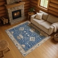 thumbnail image 1 of Addison Rugs Mayfield Premium Machine Washable Traditional Border Navy Rectangle Rug, 5' x 7'6", 1 of 7
