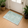 thumbnail image 1 of Addison Rugs Mayfield Premium Machine Washable Traditional Border Turquoise Rectangle Rug, 1'8" x 2'6", 1 of 6