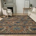 thumbnail image 1 of Addison Rugs Mayfield Premium Machine Washable Traditional Floral Chocolate Rectangle Rug, 3' x 5', 1 of 8