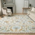 thumbnail image 1 of Addison Rugs Mayfield Premium Machine Washable Traditional Floral Ivory Rectangle Rug, 5' x 7'6", 1 of 8
