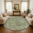 thumbnail image 1 of Addison Rugs Mayfield Premium Machine Washable Traditional Global Aloe Round Rug, 8' X 8' Machine Washable Traditional Global Aloe Oversized Sherpa Throw Blanket, 1 of 6
