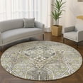 thumbnail image 1 of Addison Rugs Mayfield Premium Machine Washable Traditional Global Aloe Round Rug, 8' x 8', 1 of 6