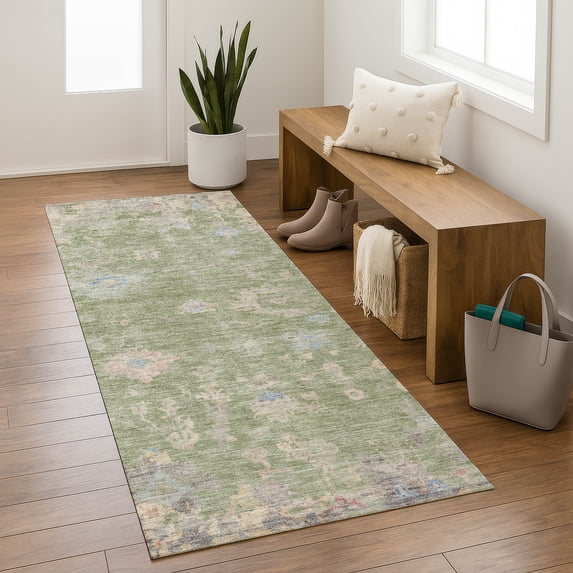 Addison Rugs Mayfield Premium Machine Washable Traditional Global Aloe Runner Rug, 2'3" x 7'6"