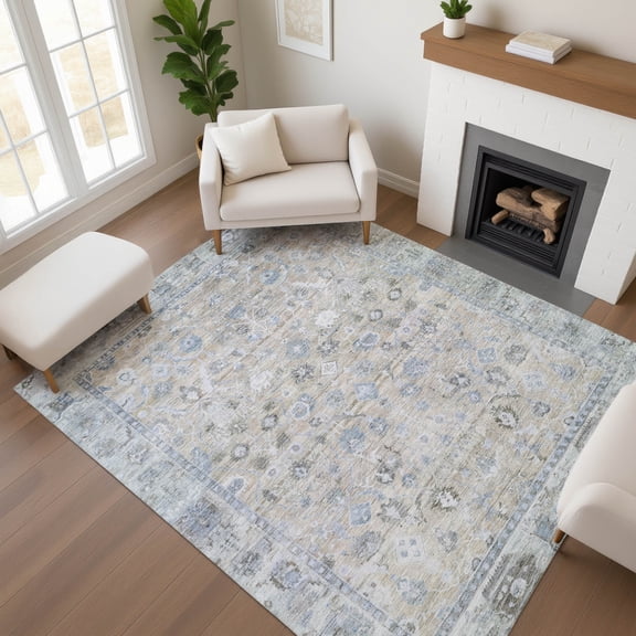 Addison Rugs Mayfield Premium Machine Washable Traditional Global Beige Rectangle Rug, 2'6" x 3'10"