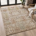 thumbnail image 1 of Addison Rugs Mayfield Premium Machine Washable Traditional Global Beige Rectangle Rug, 8' X 10' Machine Washable Traditional Global Beige Oversized Sherpa Throw Blanket, 1 of 6