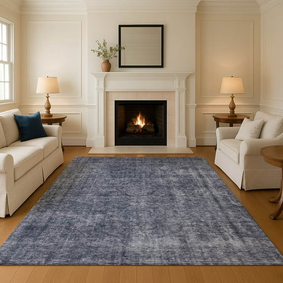 Addison Rugs Mayfield Premium Machine Washable Traditional Global Blue Rectangle Rug, 10' x 14'