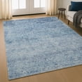 thumbnail image 1 of Addison Rugs Mayfield Premium Machine Washable Traditional Global Blue Rectangle Rug, 8' X 10' Machine Washable Traditional Global Blue Oversized Sherpa Throw Blanket, 1 of 6