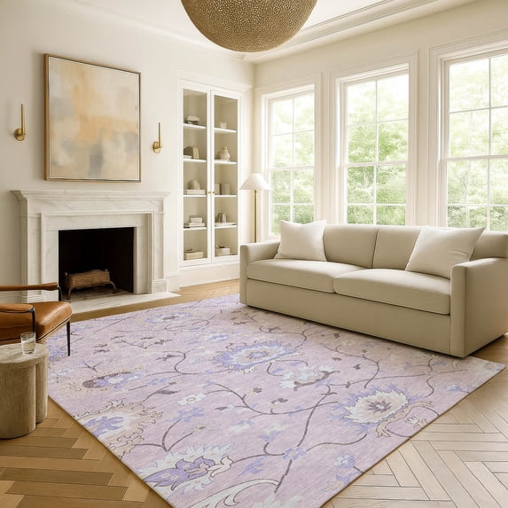 Addison Rugs Mayfield Premium Machine Washable Traditional Global Blush Rectangle Rug, 10' x 14'