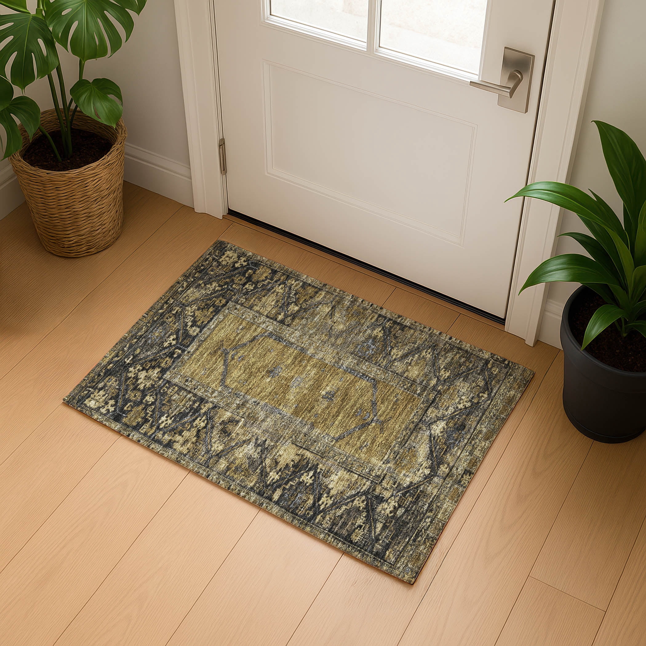 Addison Rugs Mayfield Premium Machine Washable Traditional Global Brown ...