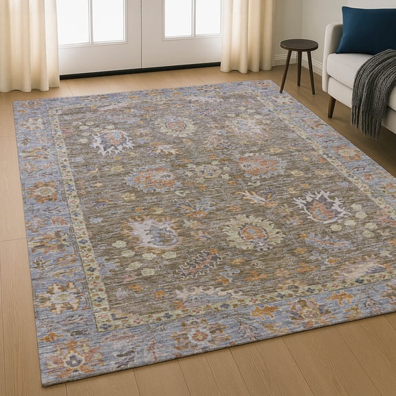 Addison Rugs Mayfield Premium Machine Washable Traditional Global Brown Rectangle Rug, 8' x 10'