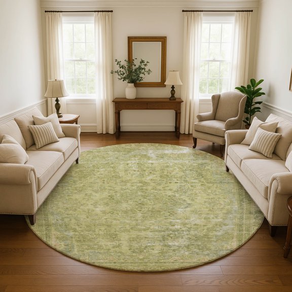 Addison Rugs Mayfield Premium Machine Washable Traditional Global Cactus Round Rug, 8' X 8' Machine Washable Traditional Global Cactus Oversized Sherpa Throw Blanket