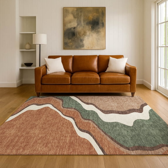 Addison Rugs Mayfield Premium Machine Washable Traditional Global Copper Rectangle Rug, 10' x 14'