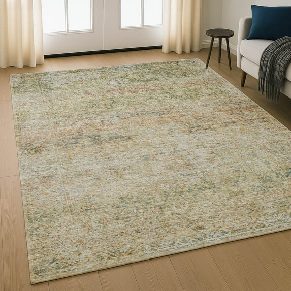 Addison Rugs Mayfield Premium Machine Washable Traditional Global Gold Rectangle Rug, 9' X 12' Machine Washable Traditional Global Gold Oversized Sherpa Throw Blanket