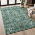 thumbnail image 1 of Addison Rugs Mayfield Premium Machine Washable Traditional Global Green Rectangle Rug, 10' X 14' Machine Washable Traditional Global Green Oversized Sherpa Throw Blanket, 1 of 6