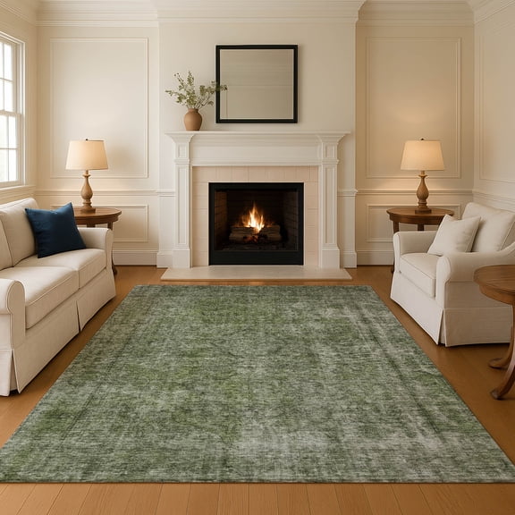 Addison Rugs Mayfield Premium Machine Washable Traditional Global Green Rectangle Rug, 2'6" x 3'10"