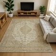 thumbnail image 1 of Addison Rugs Mayfield Premium Machine Washable Traditional Global Ivory Rectangle Rug, 9' X 12' Machine Washable Traditional Global Ivory Oversized Sherpa Throw Blanket, 1 of 7