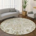thumbnail image 1 of Addison Rugs Mayfield Premium Machine Washable Traditional Global Ivory Round Rug, 8' x 8', 1 of 6