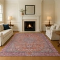 thumbnail image 1 of Addison Rugs Mayfield Premium Machine Washable Traditional Global Orange Rectangle Rug, 2'6" X 3'10" Machine Washable Traditional Global Orange Oversized Sherpa Throw Blanket, 1 of 7