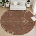 thumbnail image 1 of Addison Rugs Mayfield Premium Machine Washable Traditional Global Paprika Round Rug, 8' x 8', 1 of 6